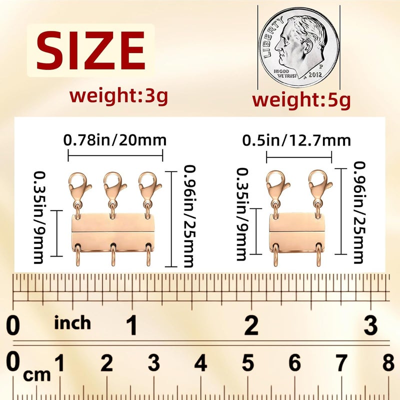 MKCYD Multi Necklace Layering Clasp Strong Magnetic Clasps, Gold and Silver Necklace Separator for Layering, Multiple Jewelry Closures for Layered Look - Image 3